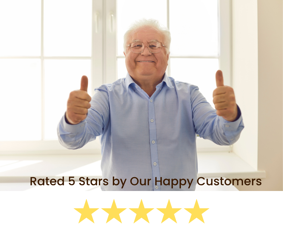 Happy customer giving thumbs up sign.